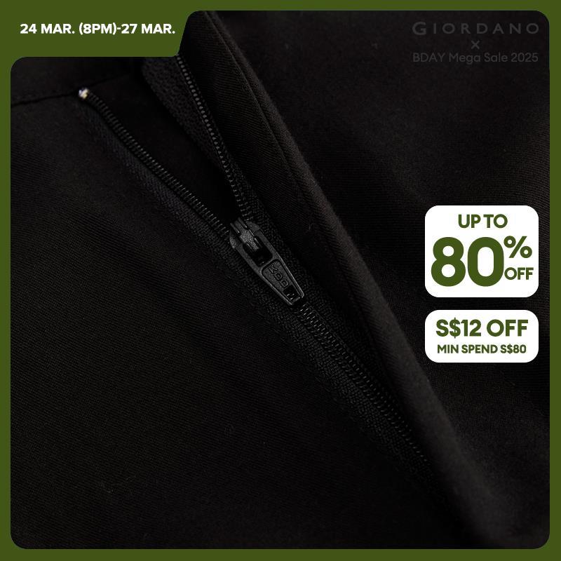 Giordano Women Pleated half elastic waist crop skirt pants Free Shipping 18425502 · v3