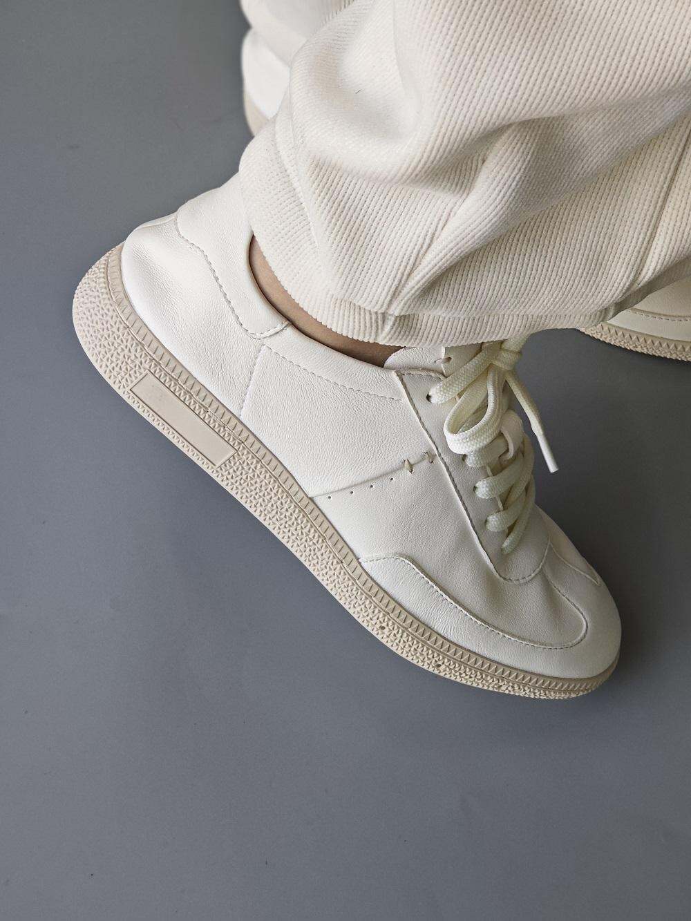 Amu Home Tannery Leather Sneakers Women's Casual Shoes round Toe Low Heel Deep Mouth Flat Bottom Stitched Together · v12