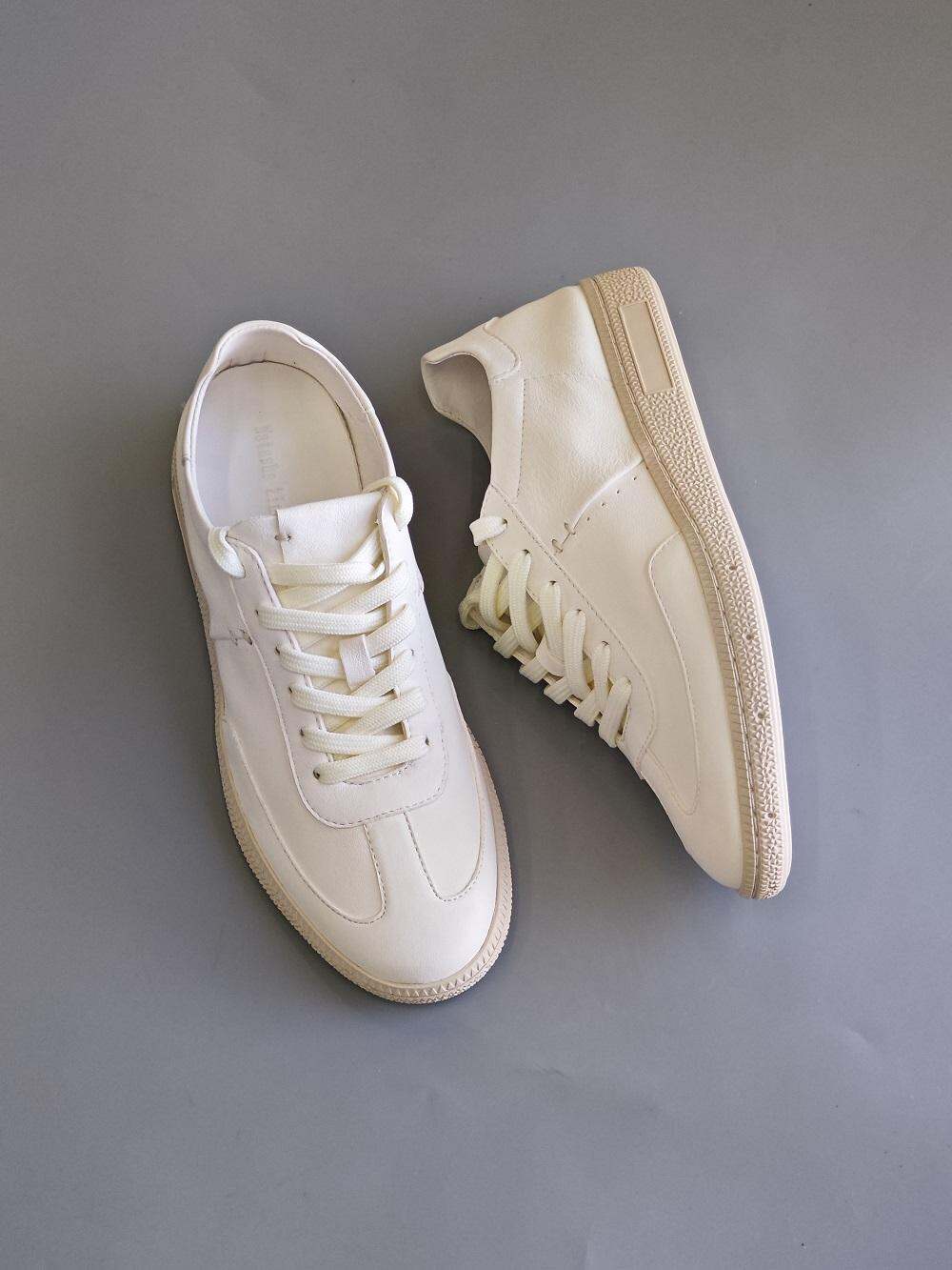 Amu Home Tannery Leather Sneakers Women's Casual Shoes round Toe Low Heel Deep Mouth Flat Bottom Stitched Together · v12
