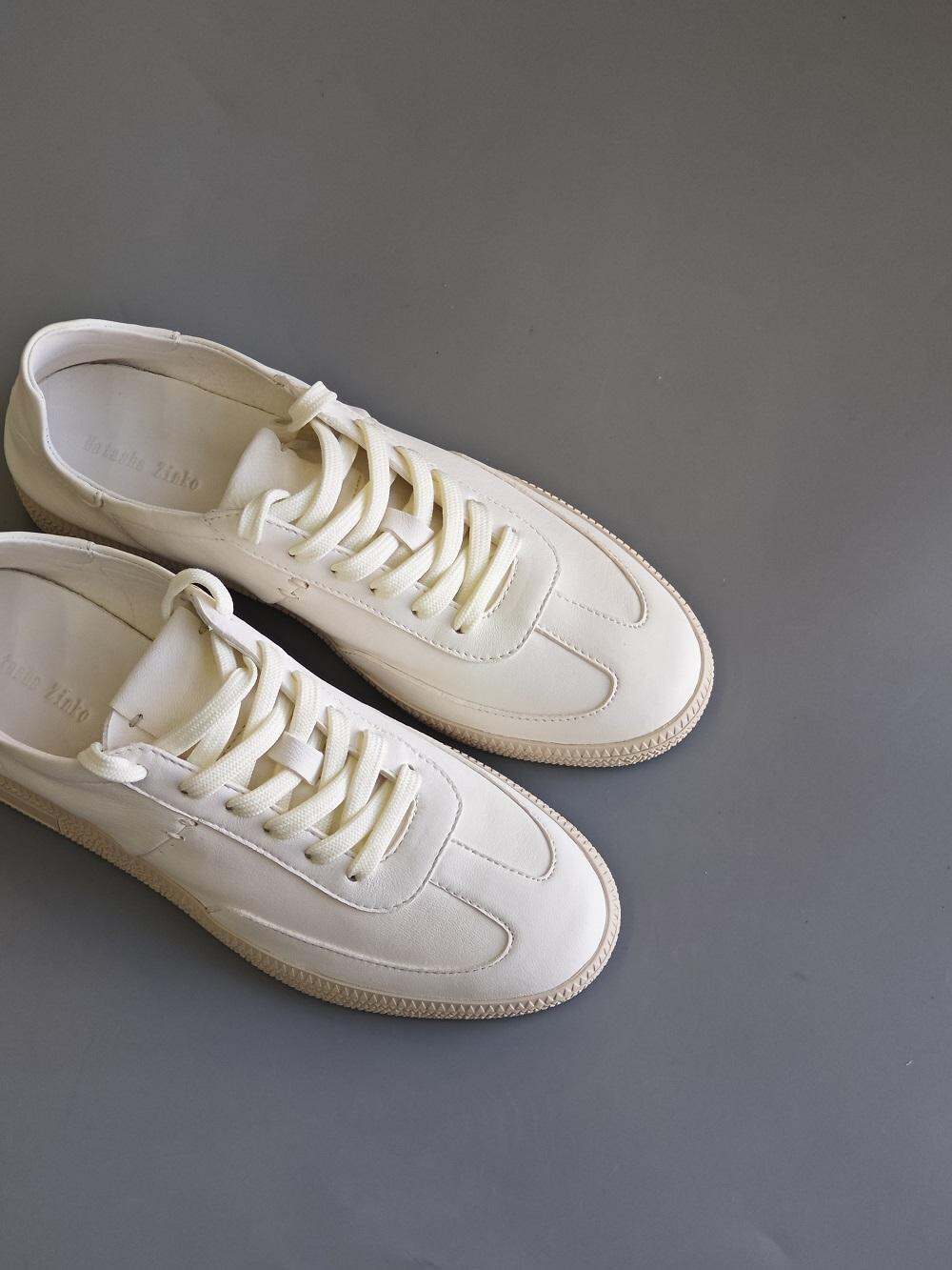 Amu Home Tannery Leather Sneakers Women's Casual Shoes round Toe Low Heel Deep Mouth Flat Bottom Stitched Together · v12
