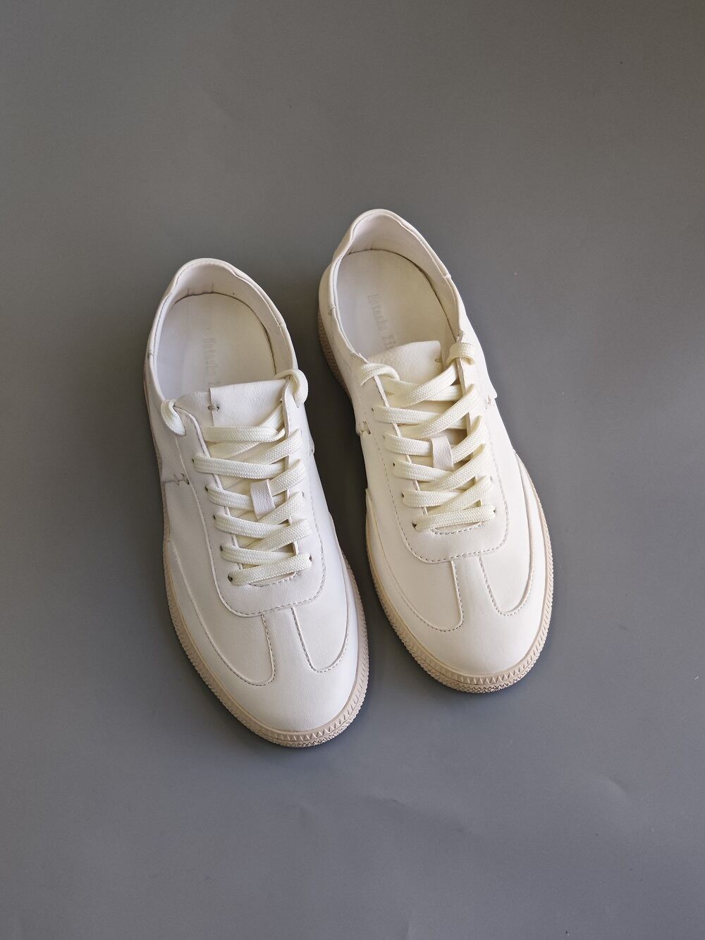 Amu Home Tannery Leather Sneakers Women's Casual Shoes round Toe Low Heel Deep Mouth Flat Bottom Stitched Together · v12