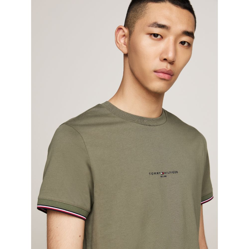 TOMMY HILFIGER Tipped Cuff Slim Fit T-Shirt Men  Slim Fit