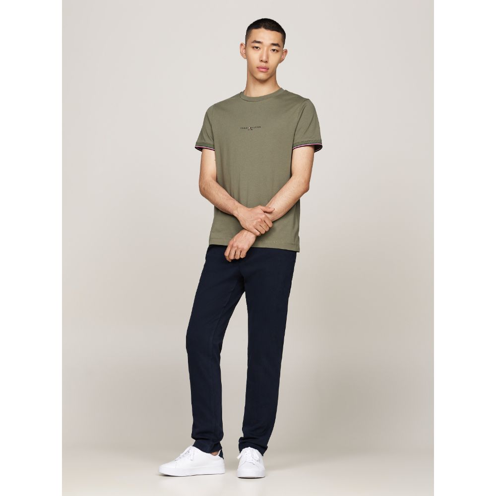TOMMY HILFIGER Tipped Cuff Slim Fit T-Shirt Men  Slim Fit