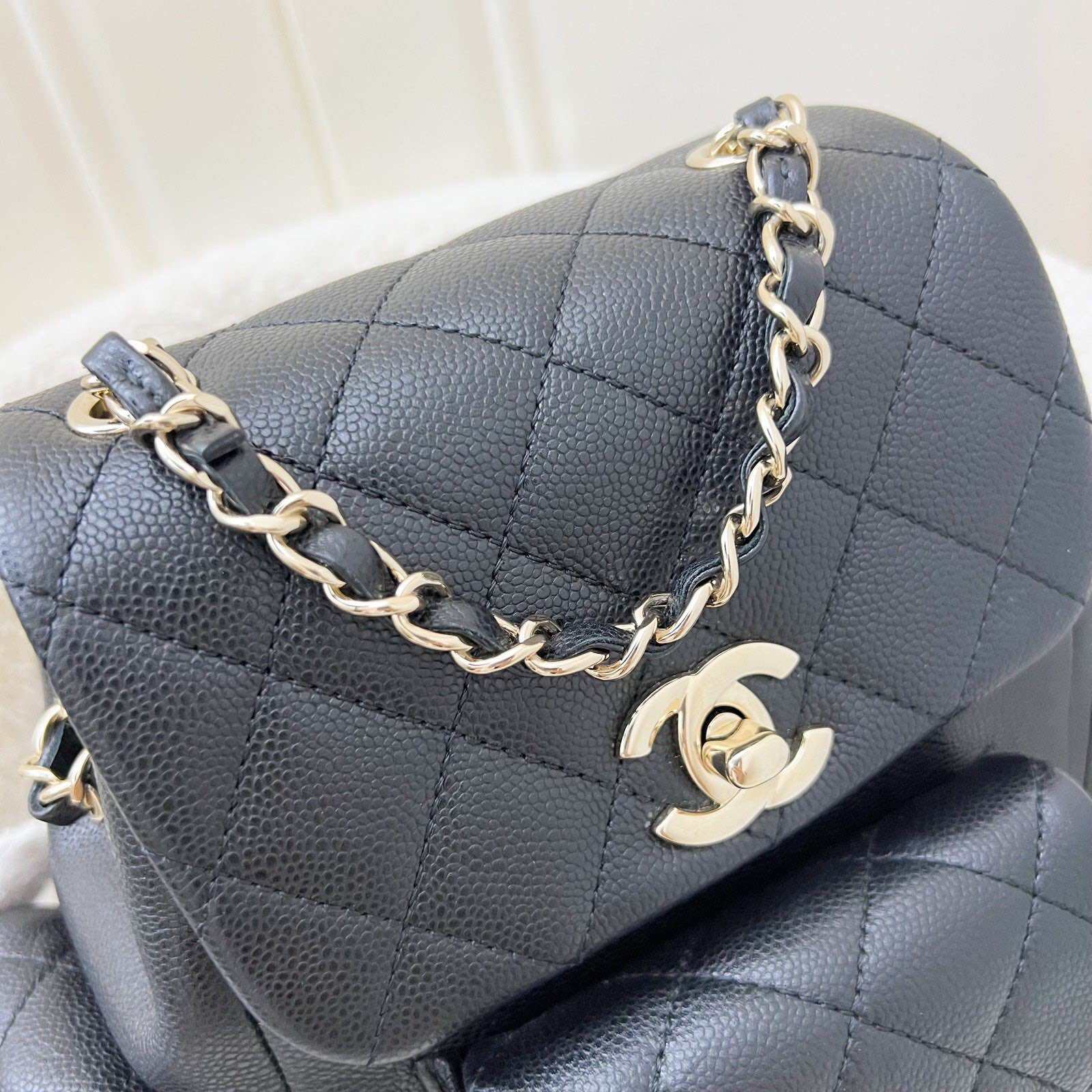 Chanel 23K Triple Pocket Duma Backpack in Black Caviar and LGHW (Model: AS4399) · v7