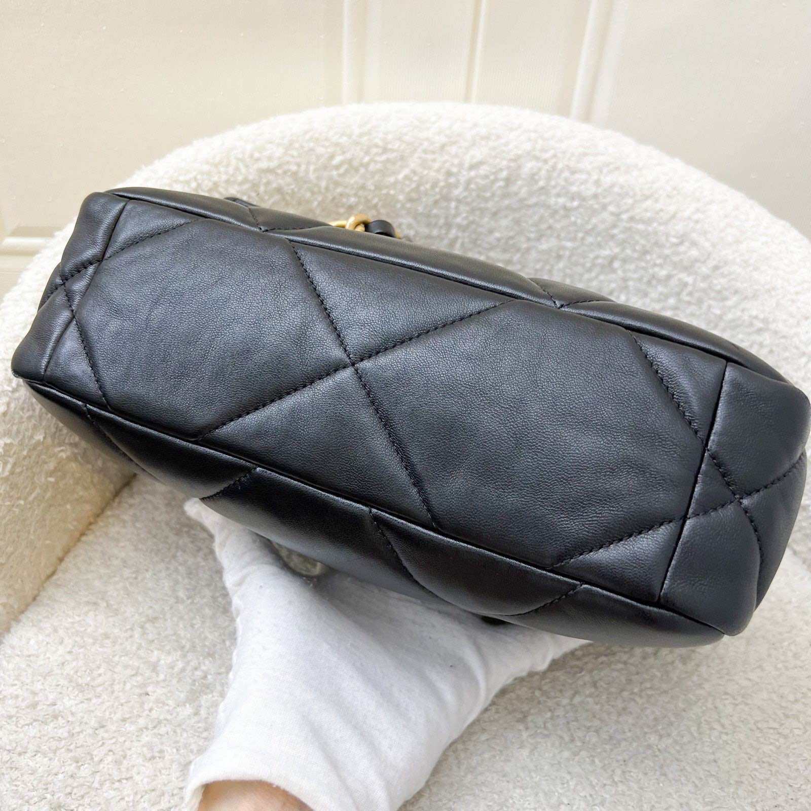 Chanel 19 Small Flap in Black Lambskin and 3-tone HW (Model: AS1160) · v3