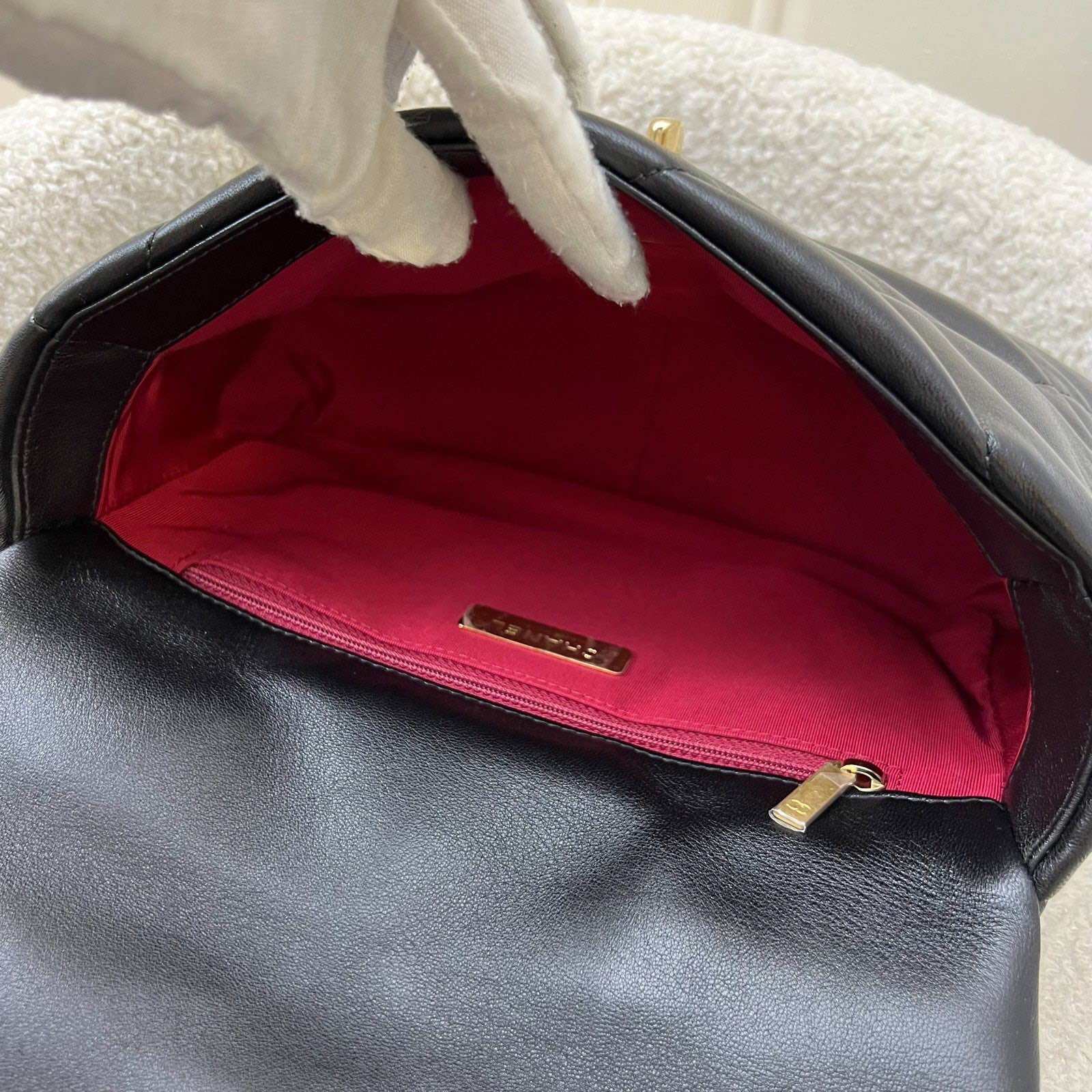 Chanel 19 Small Flap in Black Lambskin and 3-tone HW (Model: AS1160) · v3