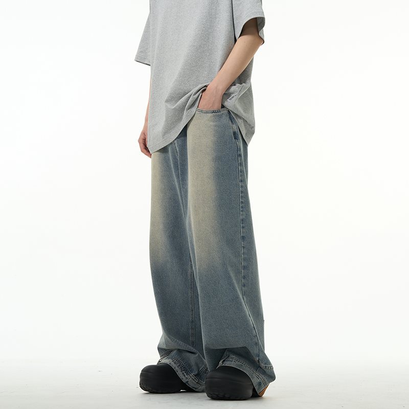 Weilang's Store American High Street-broek voor heren, coole Street Fashion R, omgekeerde jeans, paar, niche, lange broek
