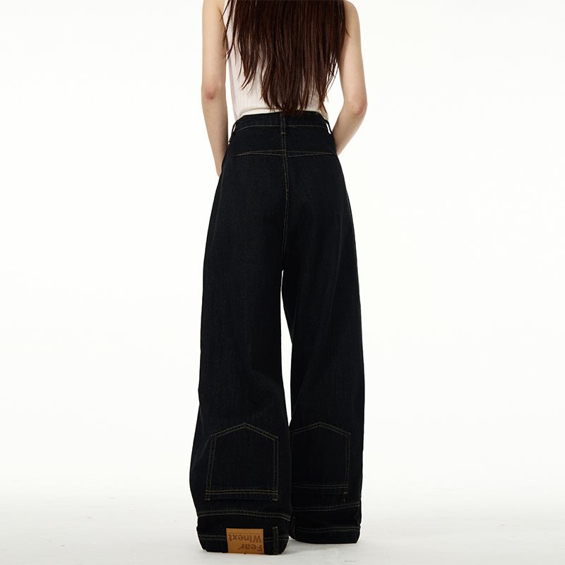 Weilang's Store American High Street-broek voor heren, coole Street Fashion R, omgekeerde jeans, paar, niche, lange broek