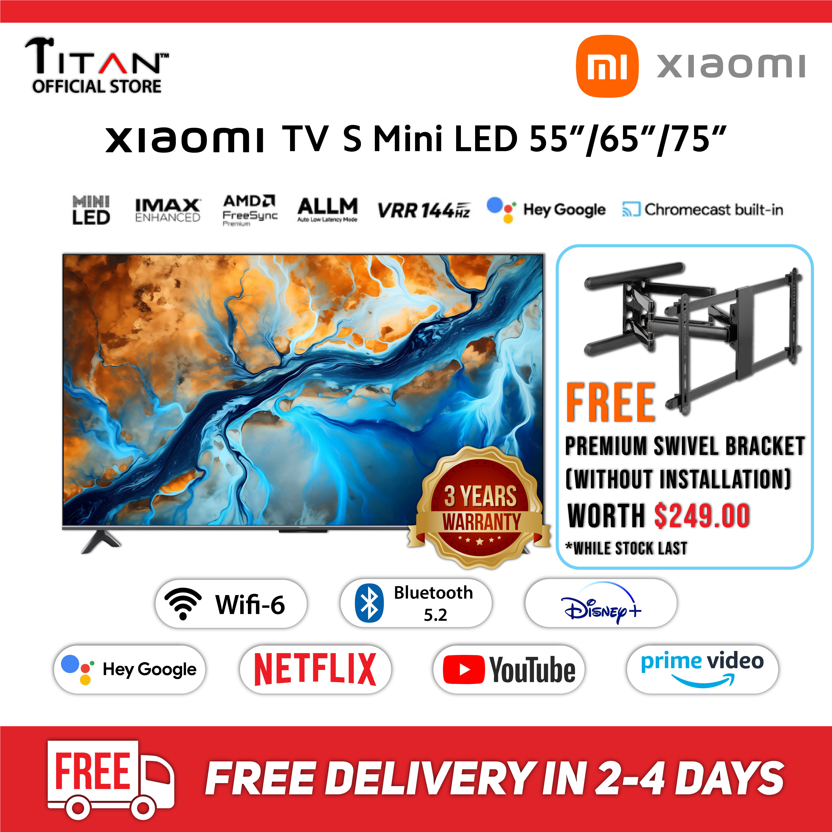 【New Launch】Xiaomi TV S Mini LED Series 2025 | 55"|65"|75"| QD-Mini Led | 4K 120Hz | Google TV · v5