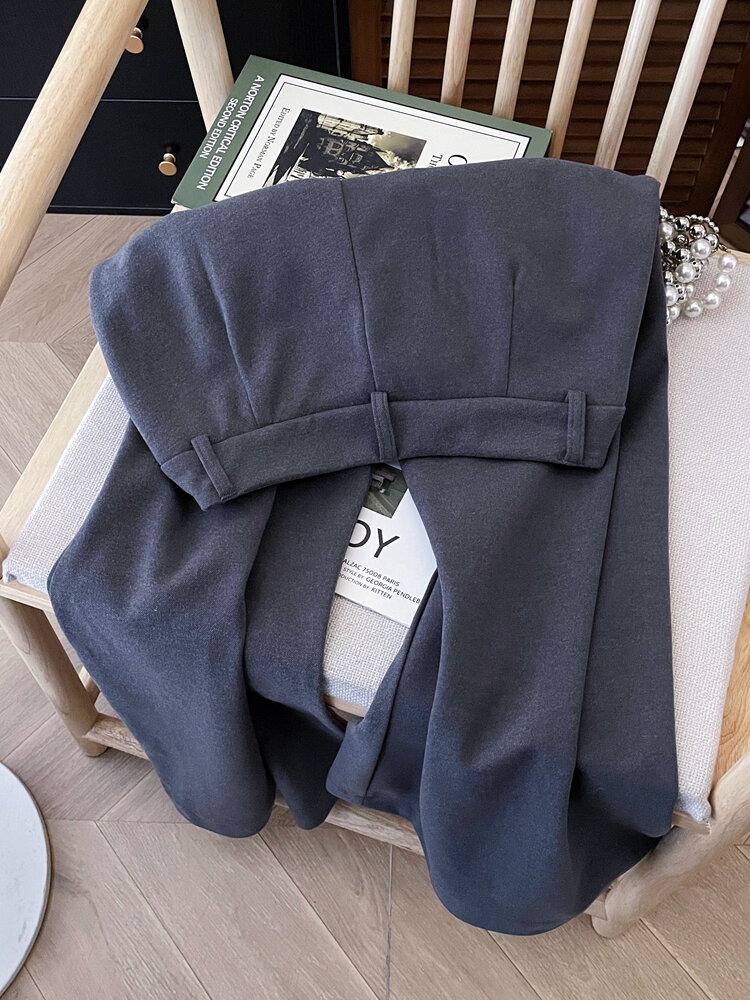 High Waist Slimming Drapey Straight Leg Pants Women's Versatile Ageless Wide Leg Trousers Casual High Waist Long Pants