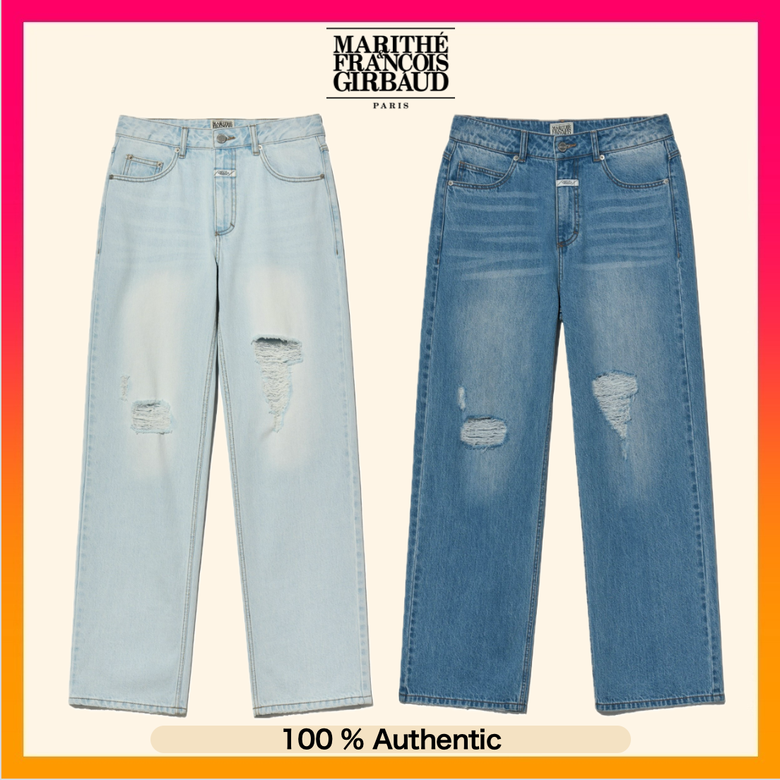 MARITHE FRANCOIS GIRBAUD M Damaged Washing Denim Pants - 2 Colors (2025 New) · v2