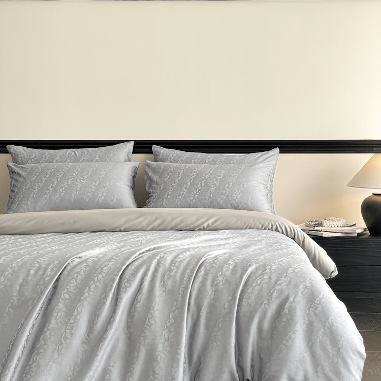 Class A High-end Lenzing Tencel Cotton Satin Jacquard Four-piece Set Light Luxury Bed Sheet Quilt Cover Bed Sheet E-commerce Wholesale live broadcast