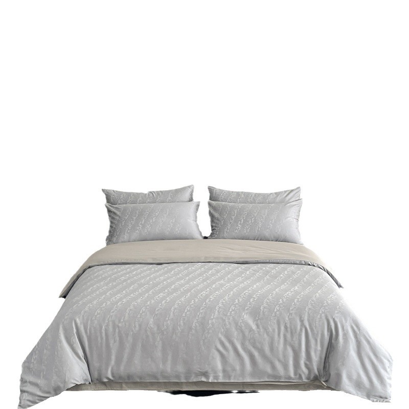 Class A High-end Lenzing Tencel Cotton Satin Jacquard Four-piece Set Light Luxury Bed Sheet Quilt Cover Bed Sheet E-commerce Wholesale live broadcast