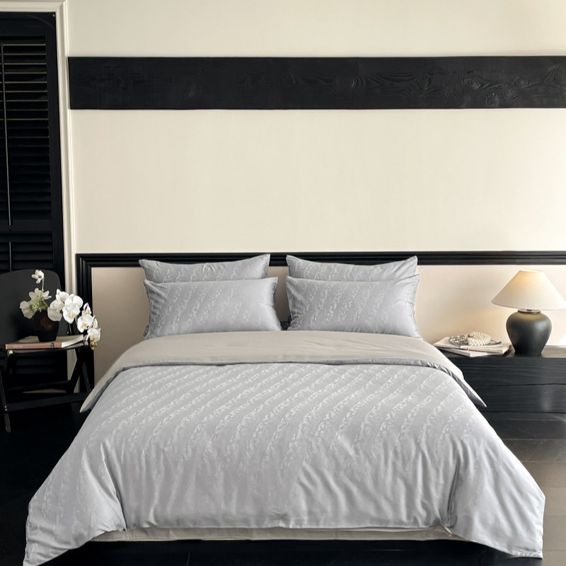 Class A High-end Lenzing Tencel Cotton Satin Jacquard Four-piece Set Light Luxury Bed Sheet Quilt Cover Bed Sheet E-commerce Wholesale live broadcast