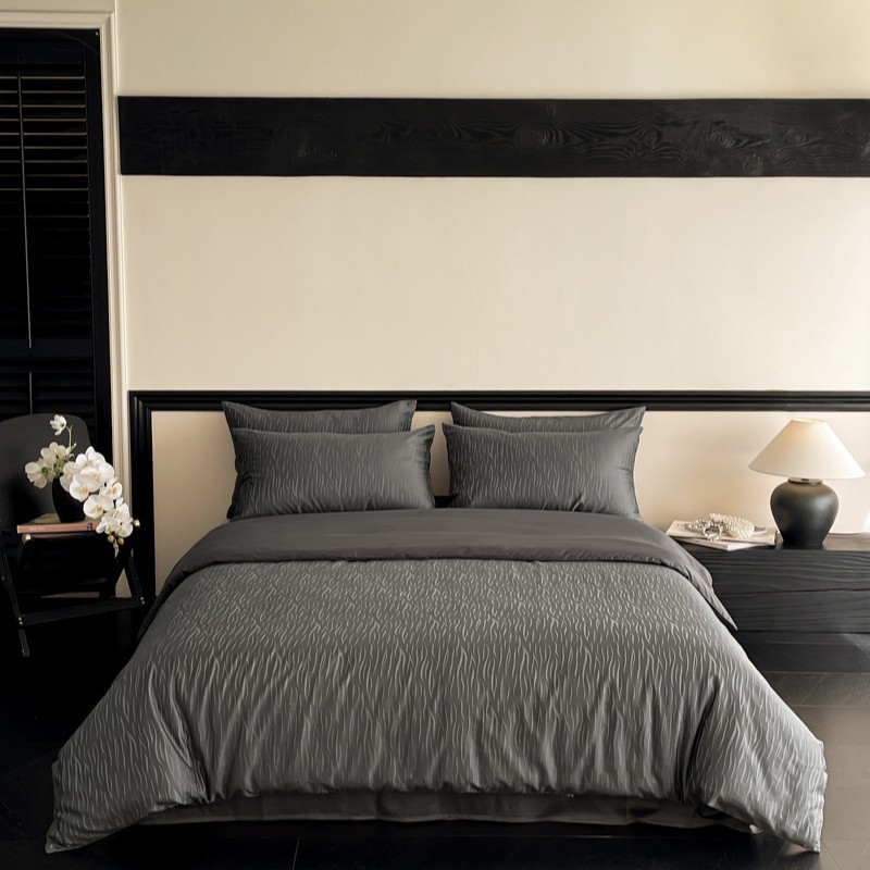 Class A High-end Lenzing Tencel Cotton Satin Jacquard Four-piece Set Light Luxury Bed Sheet Quilt Cover Bed Sheet E-commerce Wholesale live broadcast