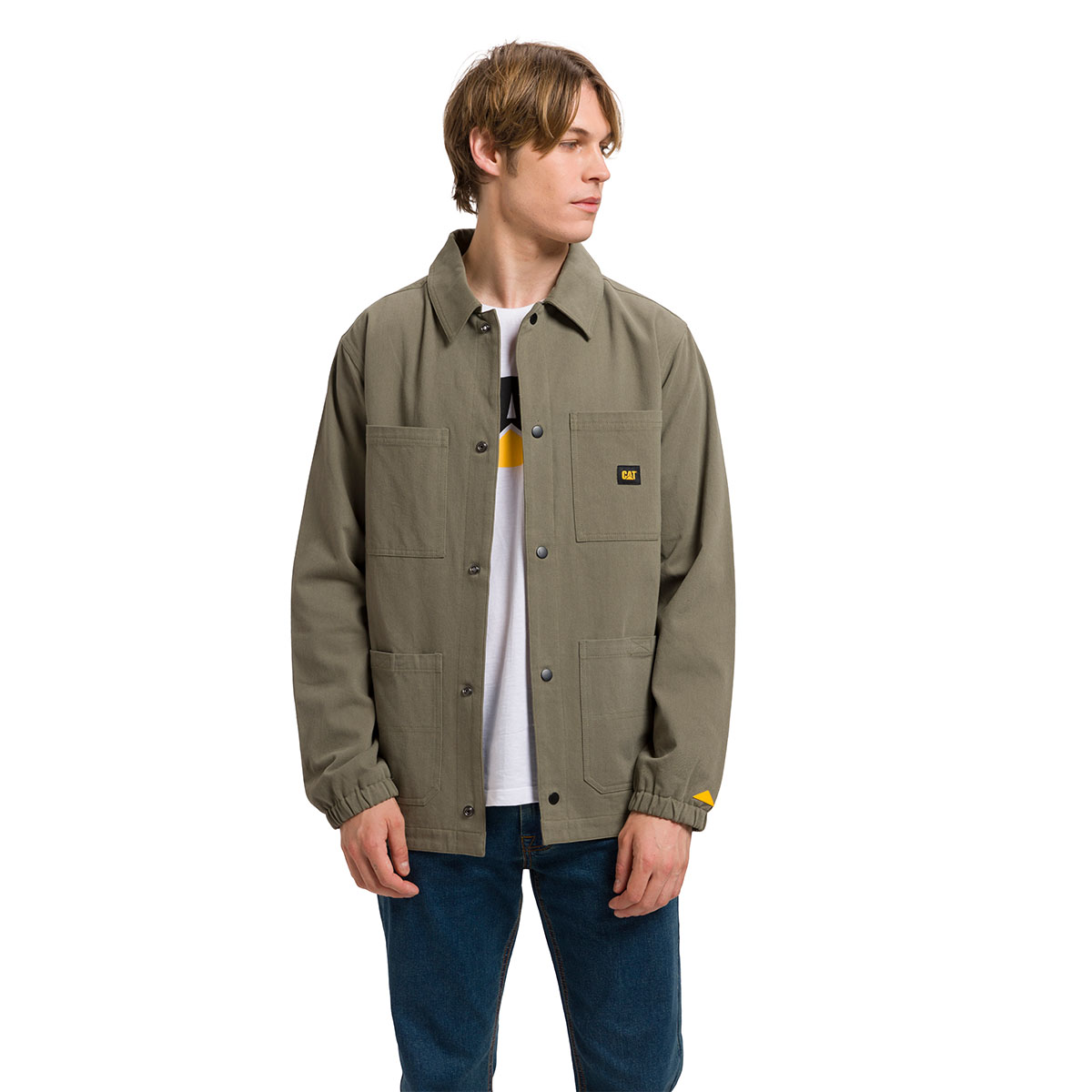 Caterpillar Men's Snap Front Coach Jacket - Dusty Olive (4040187-18-0515) · v4