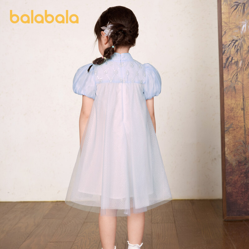 Vestido tradicional balabala para niña, vestido infantil 2025, nueva ropa de verano, vestido de chifón Cheongsam