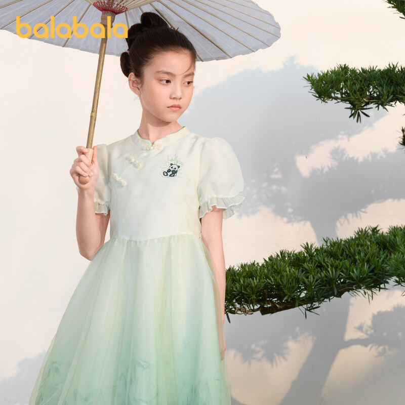 robe balabala pour enfants, nouveaux vêtements d'été 2025, grande robe pour enfants et filles, robe en mousseline de style traditionnel à manches bouffantes