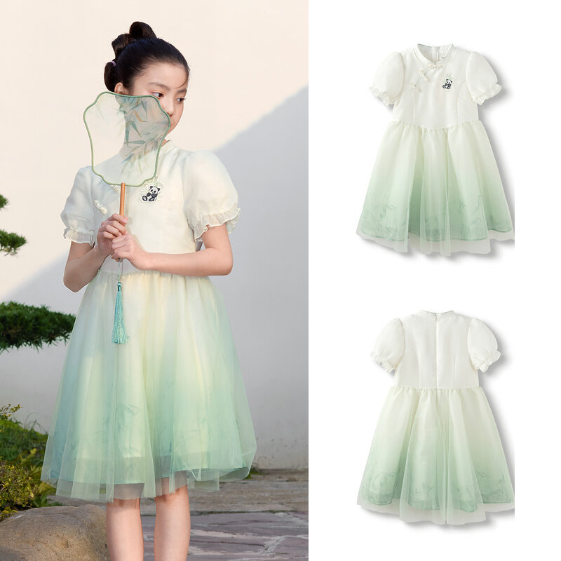 robe balabala pour enfants, nouveaux vêtements d'été 2025, grande robe pour enfants et filles, robe en mousseline de style traditionnel à manches bouffantes