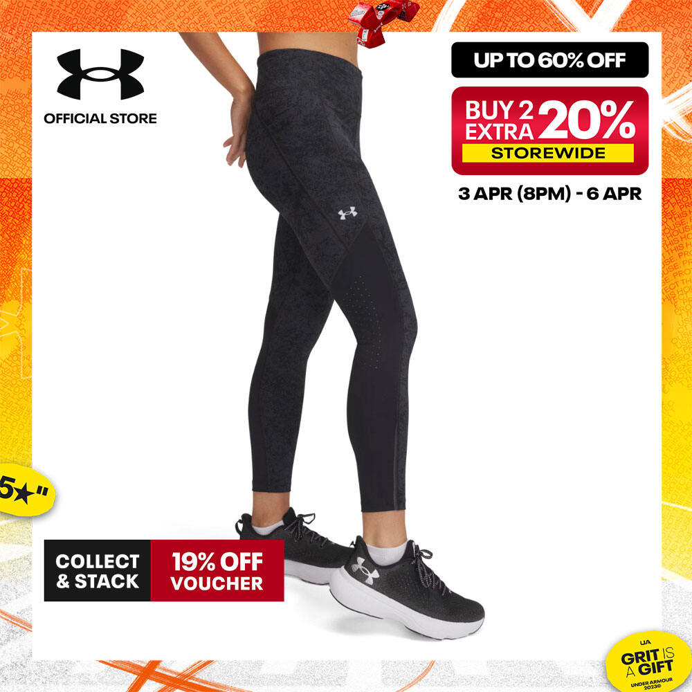Under Armour Women's UA Fly Fast 3.0 Printed Ankle Tights - BLACK (007) · v2