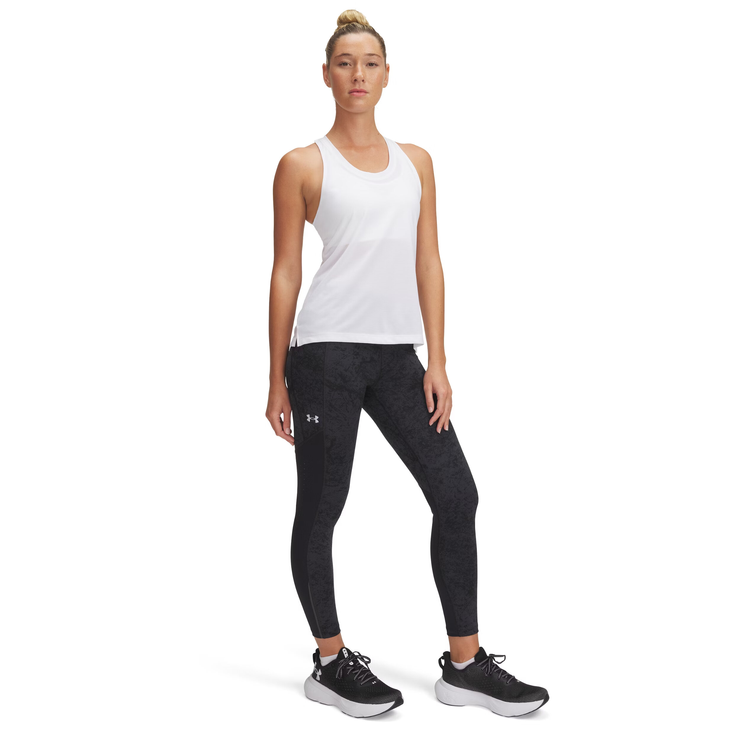 กางเกงรัดรูปขาสั้นพิมพ์ลาย UA Fly Fast 3.0 สำหรับผู้หญิง จาก Under Armour - สีดำ (007)