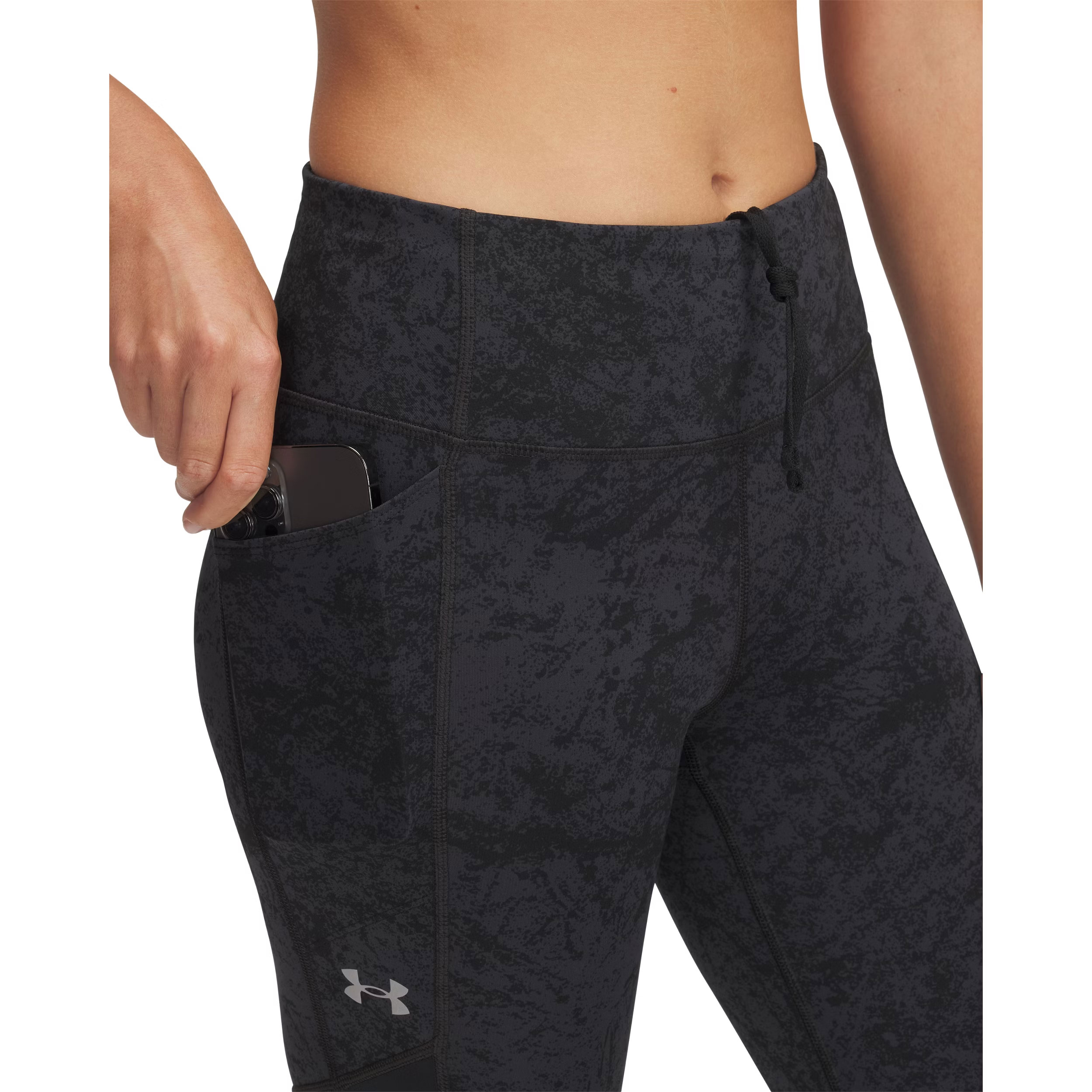 กางเกงรัดรูปขาสั้นพิมพ์ลาย UA Fly Fast 3.0 สำหรับผู้หญิง จาก Under Armour - สีดำ (007)