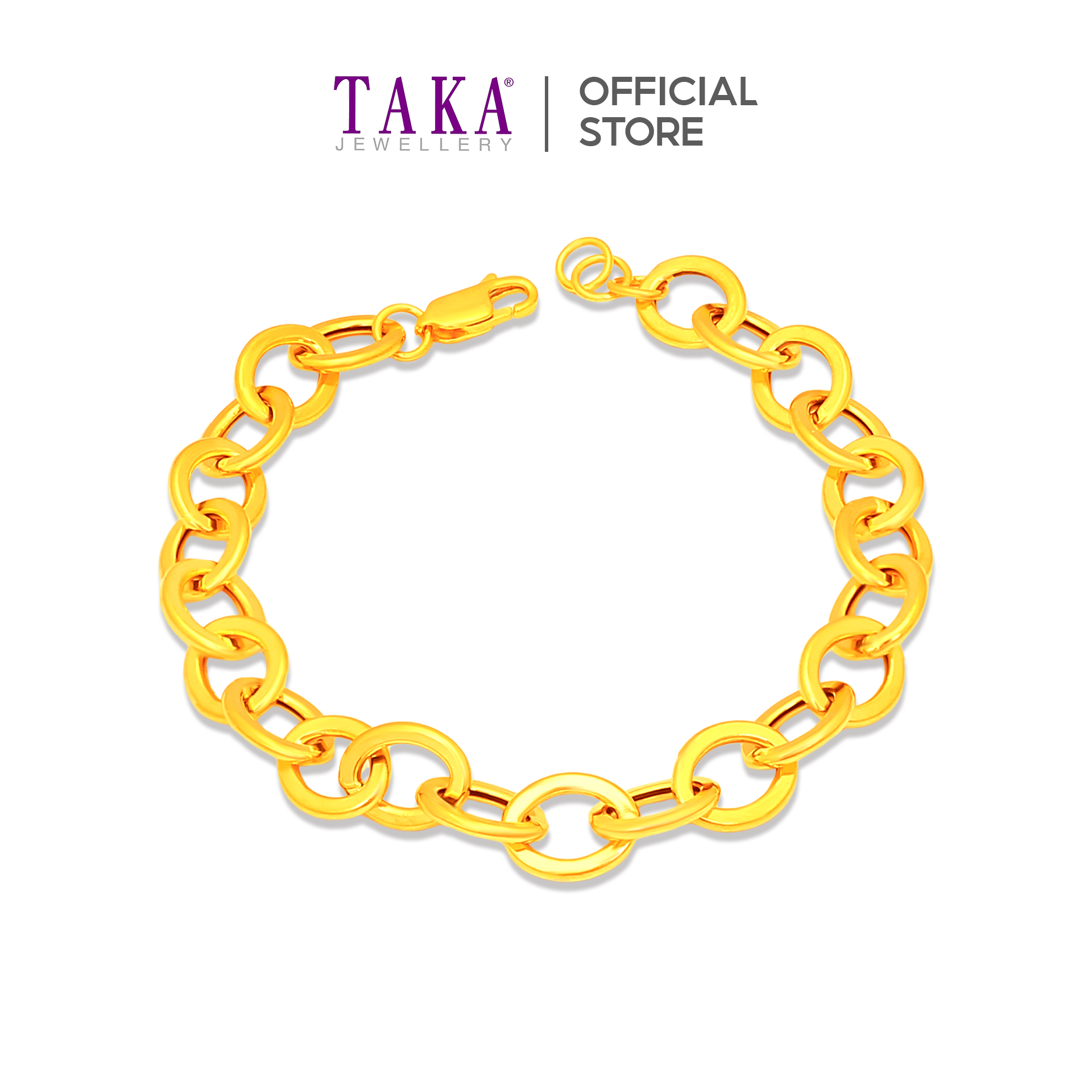 TAKA Jewellery Classic Oval Link 916 Gold Bracelet · v7