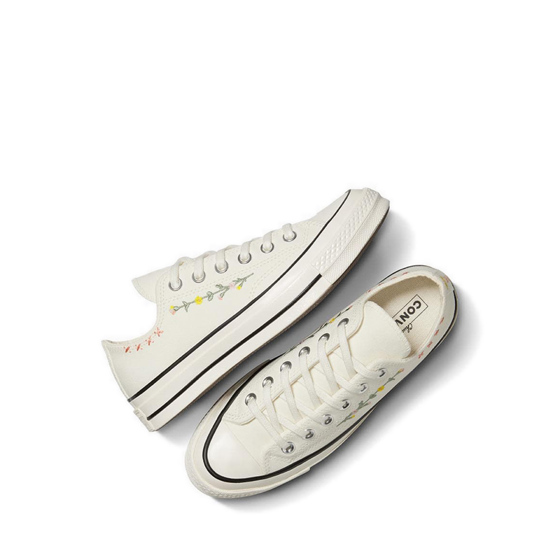 Sneakers da donna Converse Chuck 70 Embroidered Flowers - Egret/Fresh Yellow/Sugar Berry