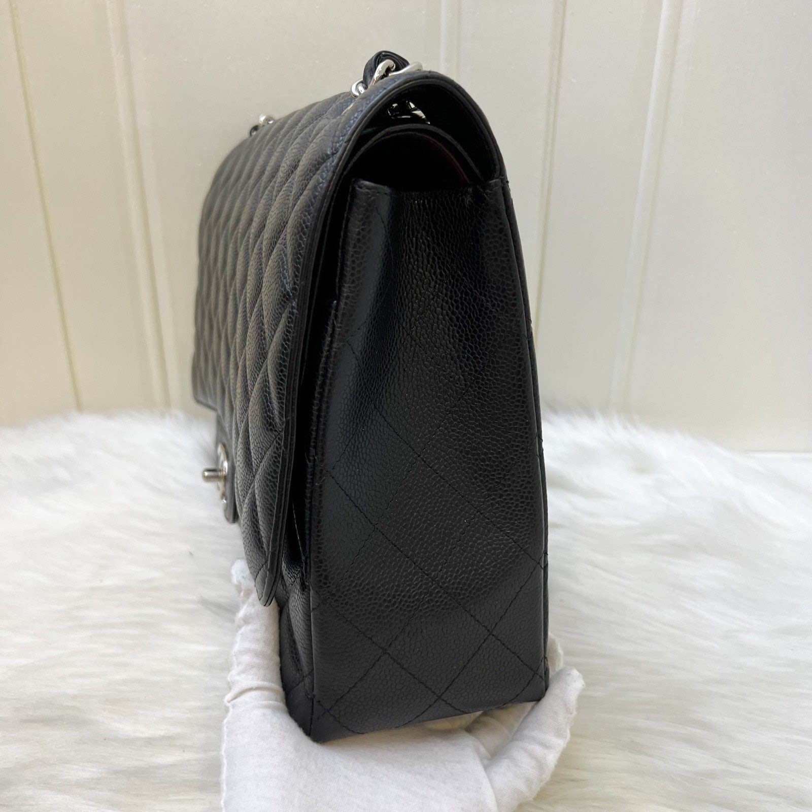 Chanel Maxi Classic Flap DF in Black Caviar and SHW · v10
