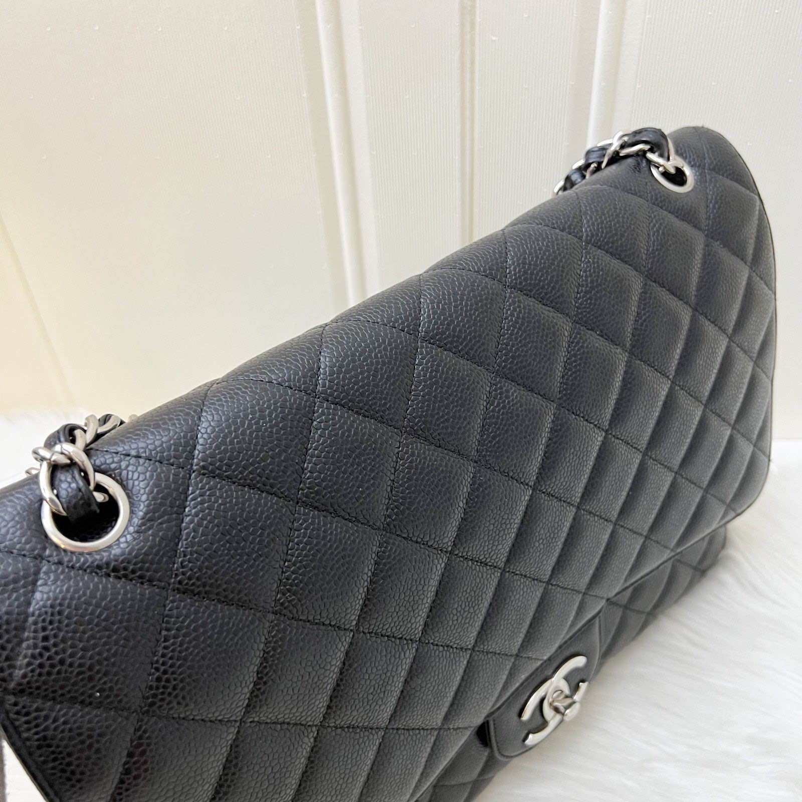 Chanel Maxi Classic Flap DF in Black Caviar and SHW · v10