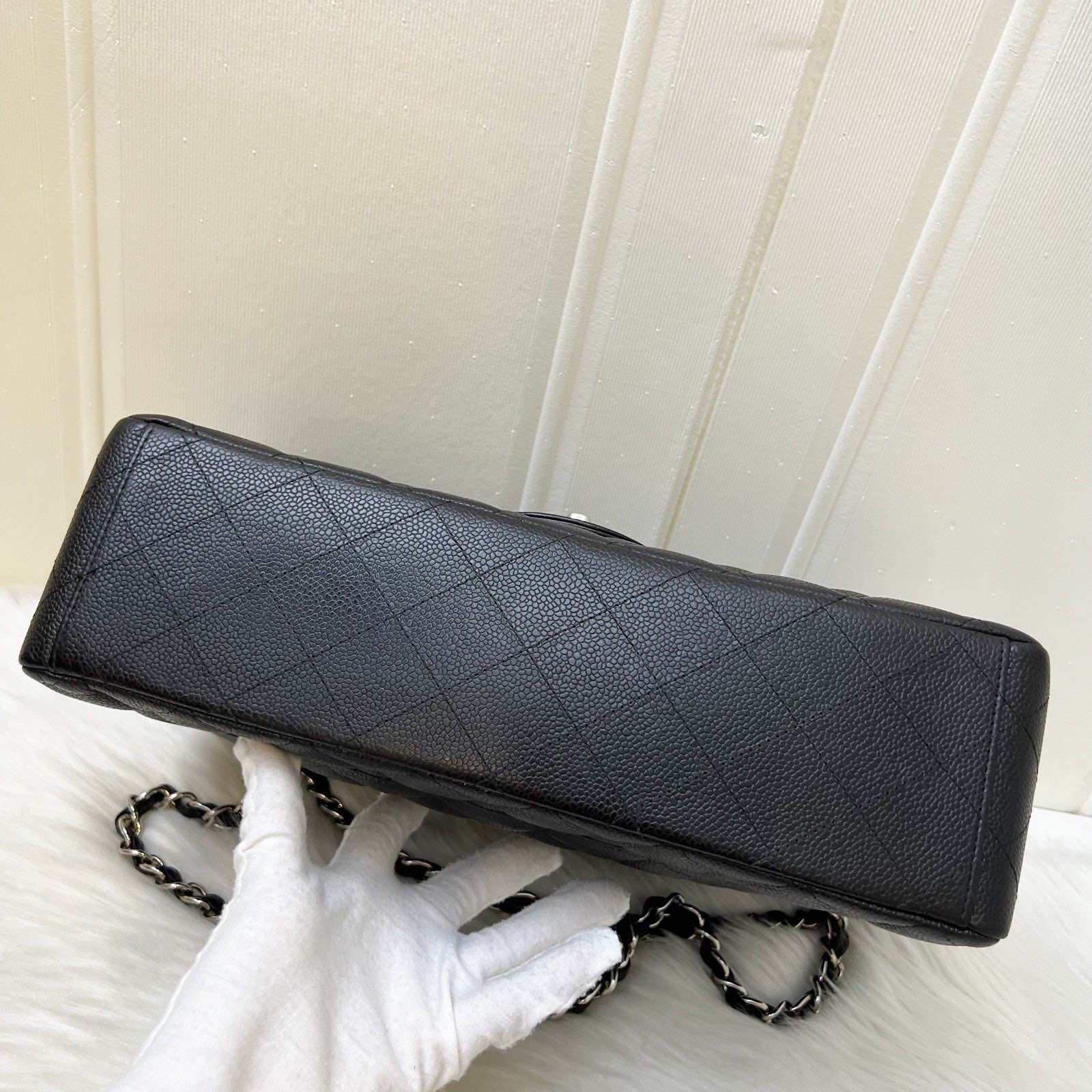 Chanel Maxi Classic Flap DF in Black Caviar and SHW · v10