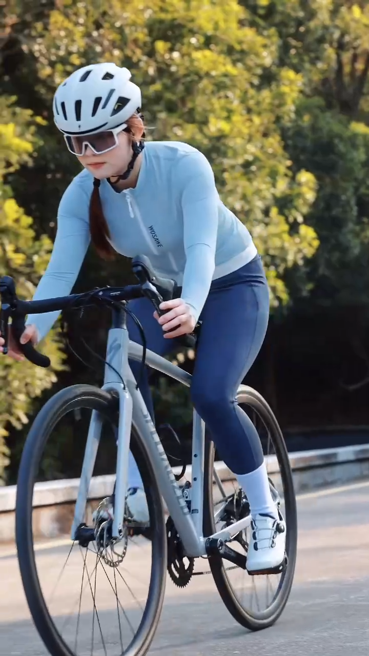 WOSAWE Radhose für Damen, 6 Stunden Fahrt, gepolsterte, atmungsaktive, reflektierende Sport-Bike-Langstrumpfhose