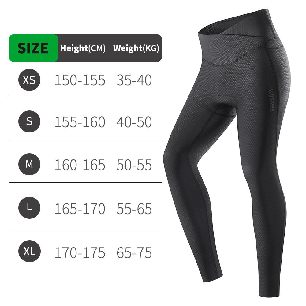 WOSAWE Women Cycling Pants 6 Hours Riding Padded Breathable Reflective Sports Bike Long Tights