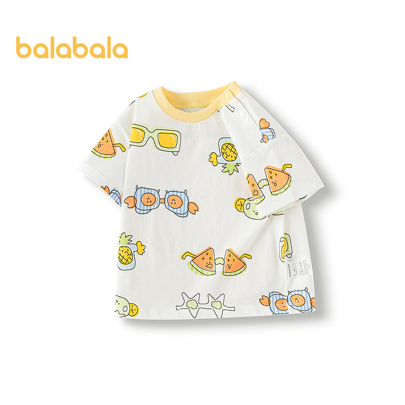 balabala Baby T Shirt Children Top Girl Clothing Boy Short Sleeve 2025 New Spring Summer Sweet Trendy · v8