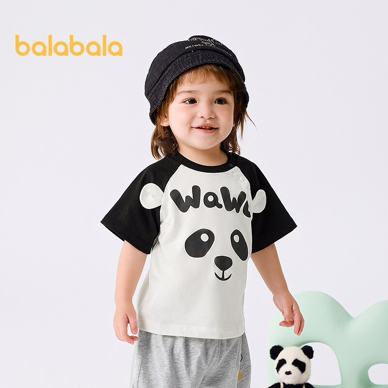 balabala Baby T Shirt Children Top Girl Clothing Boy Short Sleeve 2025 New Spring Summer Sweet Trendy · v8
