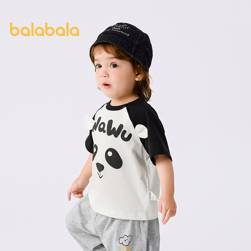balabala Baby T Shirt Children Top Girl Clothing Boy Short Sleeve 2025 New Spring Summer Sweet Trendy · v8