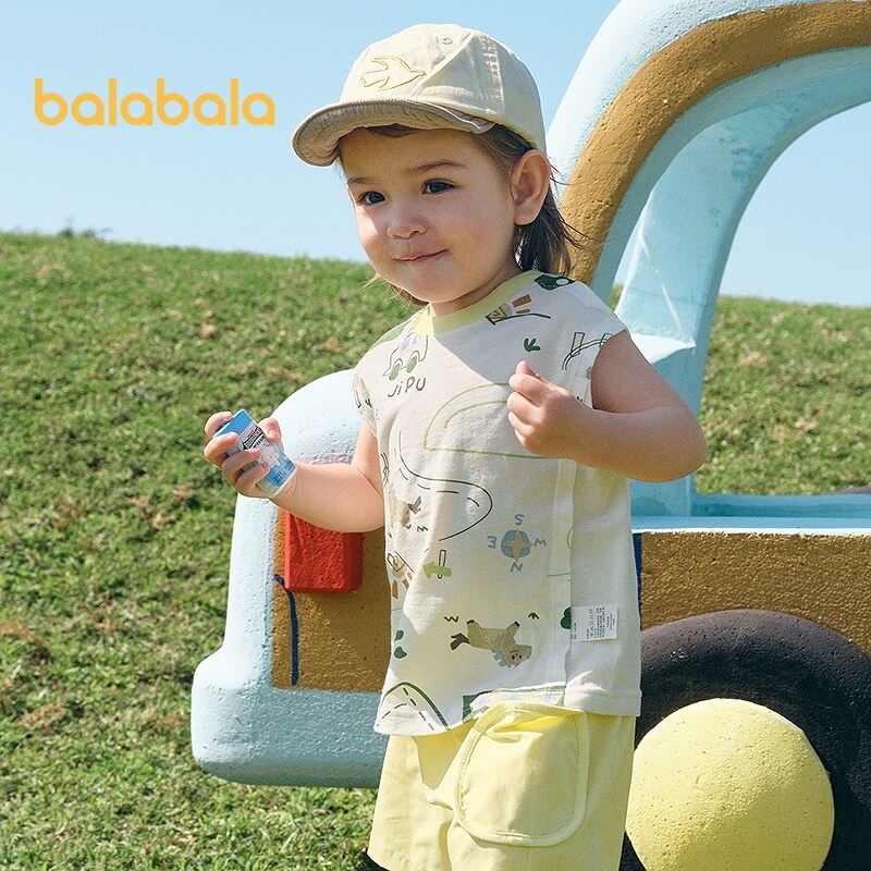 balabala Baby T Shirt Children Top Girl Clothing Boy Short Sleeve 2025 New Spring Summer Sweet Trendy · v7