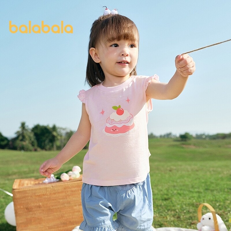 balabala Baby T-Shirt Boy And Girl Short Sleeves 2025 New Spring And Summer Sweet Trendy · v4