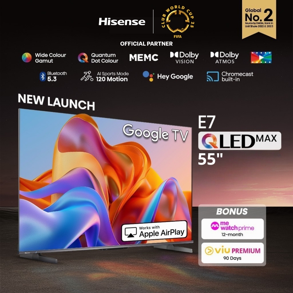 [2025] Hisense E7N 50 inch QLED MAX 4K Google TV | Quantum Dot Colour | 5-Tier Eye Shielding | Dolby Atmos & Vision · v14