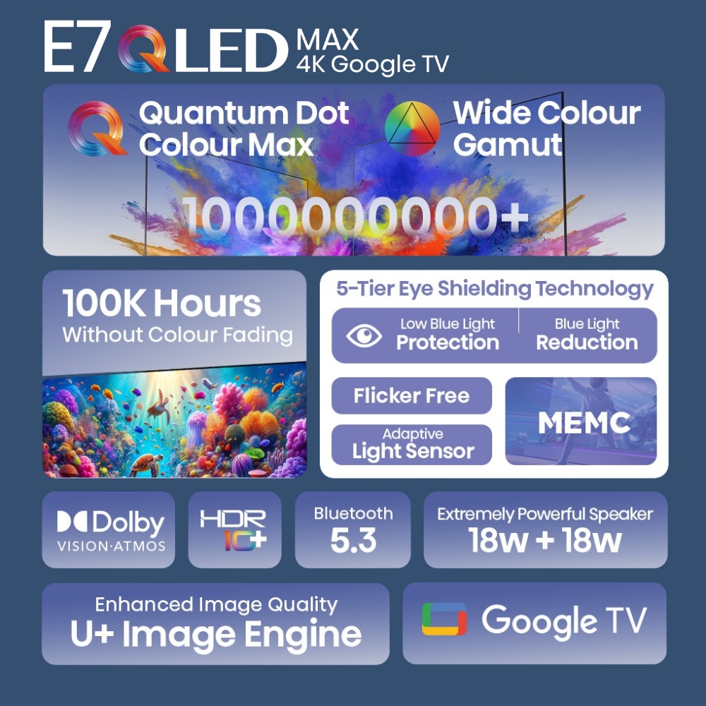 [2025] Hisense E7N 50 inch QLED MAX 4K Google TV | Quantum Dot Colour | 5-Tier Eye Shielding | Dolby Atmos & Vision · v14