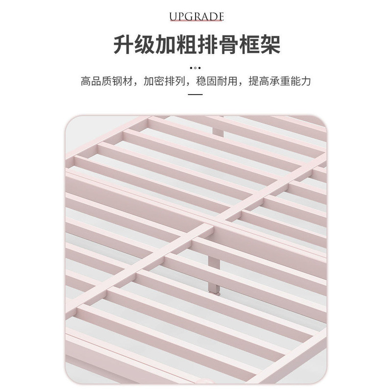 Iron Bed Double Bed Cat Ear Styling Width 1-1.8m Iron Bed Floating Bed Frame/tatami Bed Frame Bed Frame With Mattress · v2