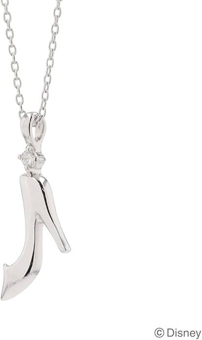 [Disney] Cinderella Princess Pendant Necklace 10K White Gold Diamond Popular Glass Slipper OPCDS20228 from Japan ZZZ TKZ · v9