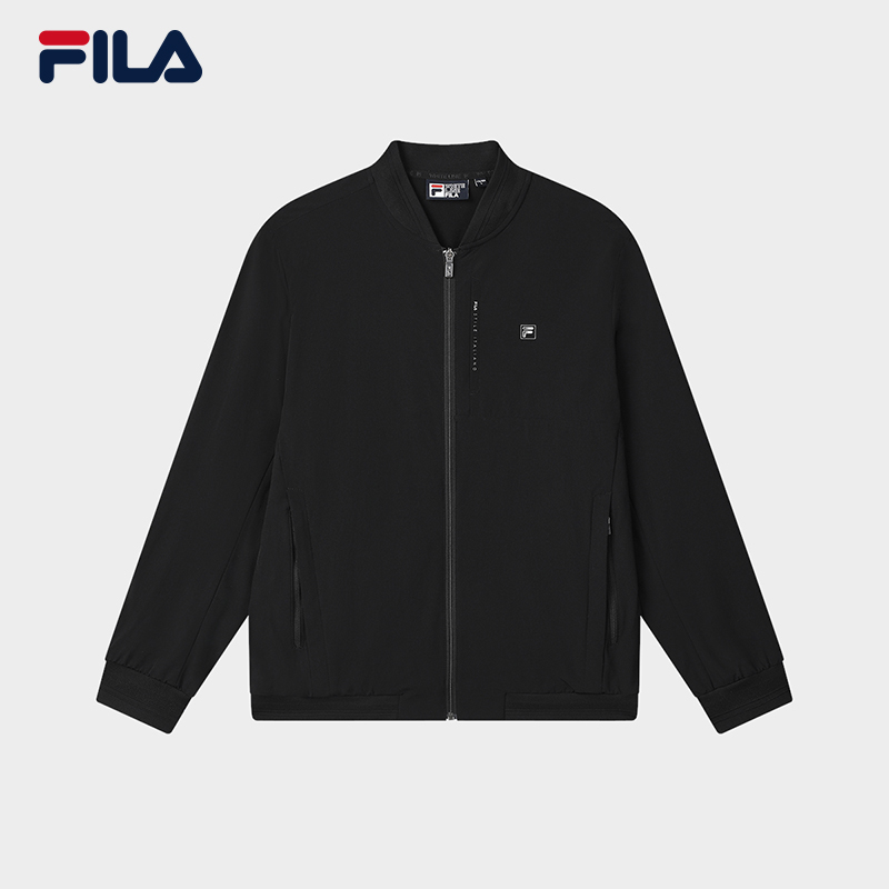 FILA CORE LIFESTYLE WHITE SPORTY & LUXURIOUS Men Woven Jacket (Black)