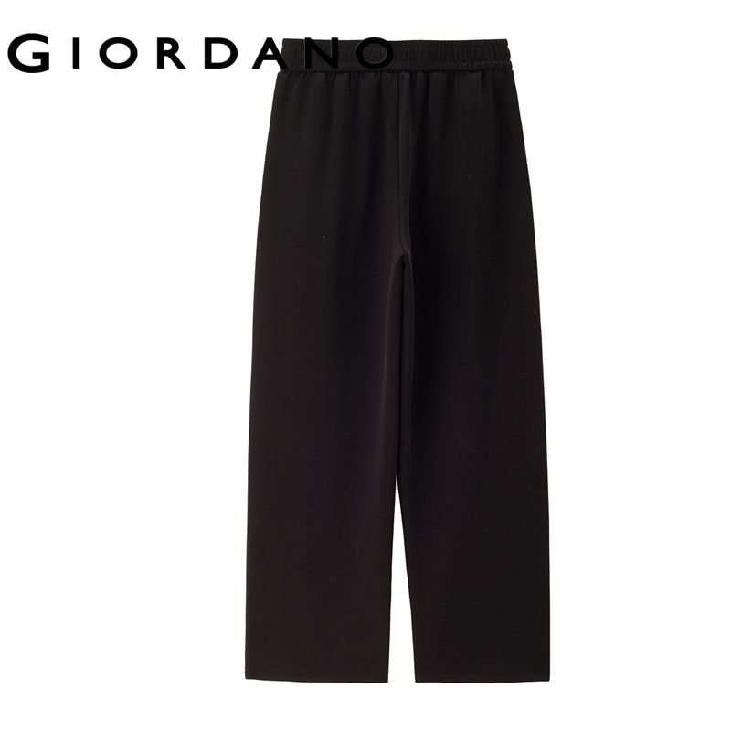 Giordano Women Drawstring elastic waist wide leg pants Free Shipping 18415507 · v3