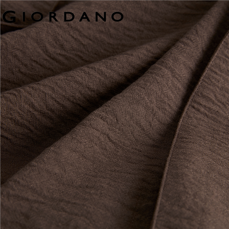 Giordano Women Half elastic waist wide leg crinkle pants Free Shipping 18415902 · v2