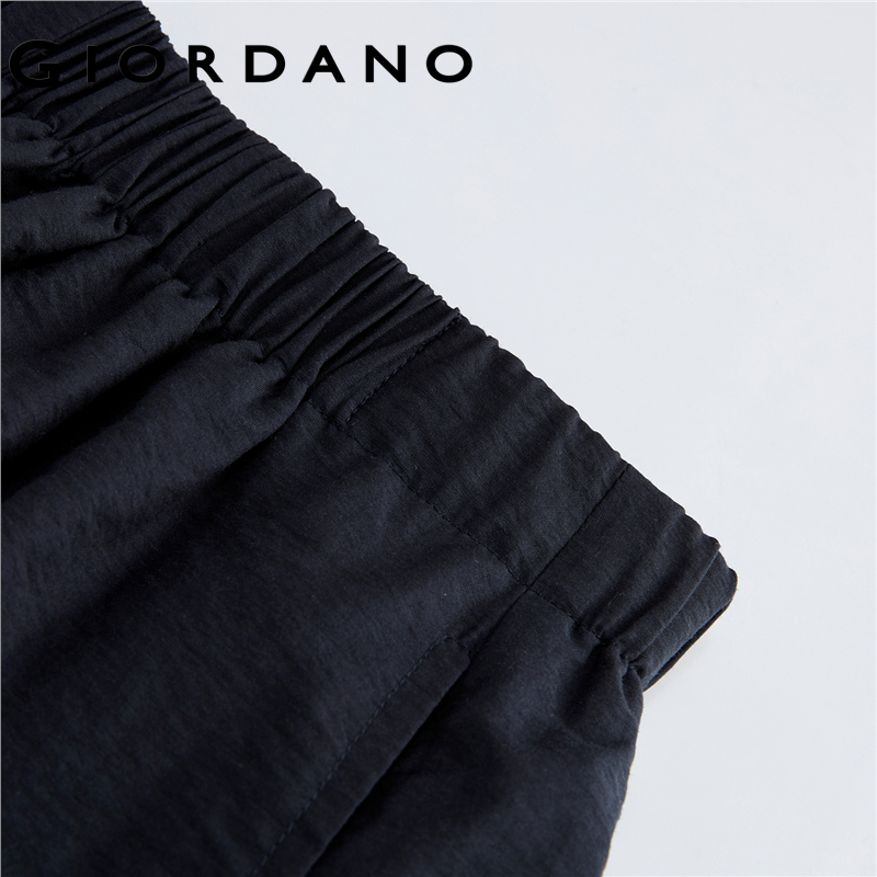 Giordano Women Linen cotton wide leg lantern pants Free Shipping 18415903