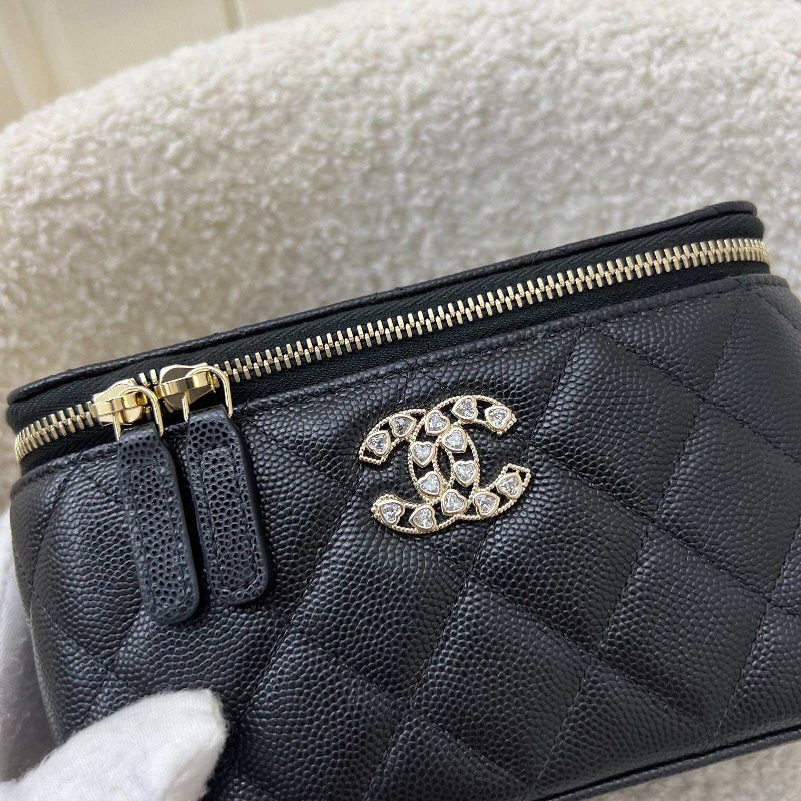 Chanel 25P Crystals Logo Vanity in Black Caviar and LGHW · v3