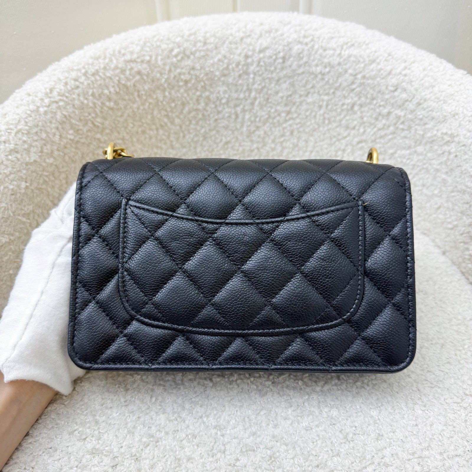 Chanel 24P Heart Adjustable Wallet on Chain WOC in Black Caviar and AGHW (Model: AP3201) · v3