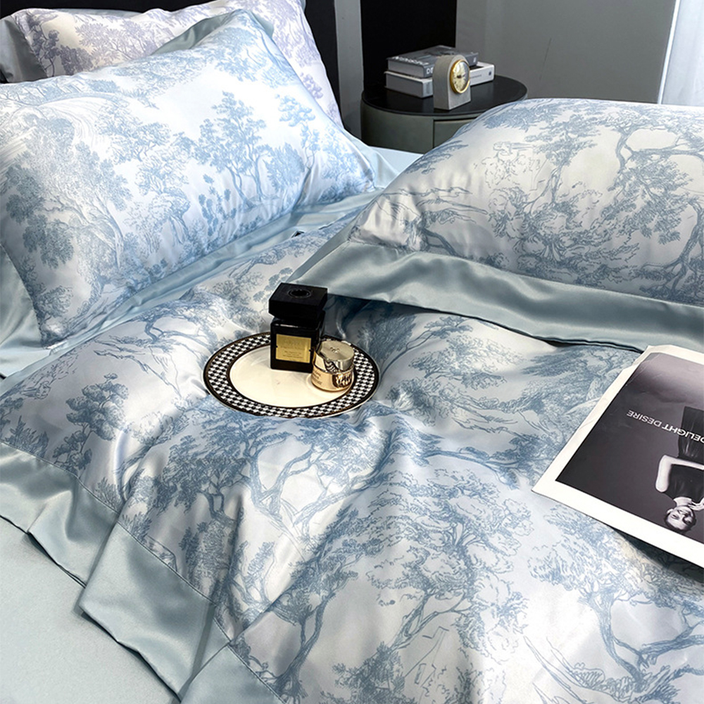 Home Textile Bedding Set 100% Tencel Quilt Duvet Cover Flat Sheet Pillowcases Comforter Bed ens Queen King U.B · v4