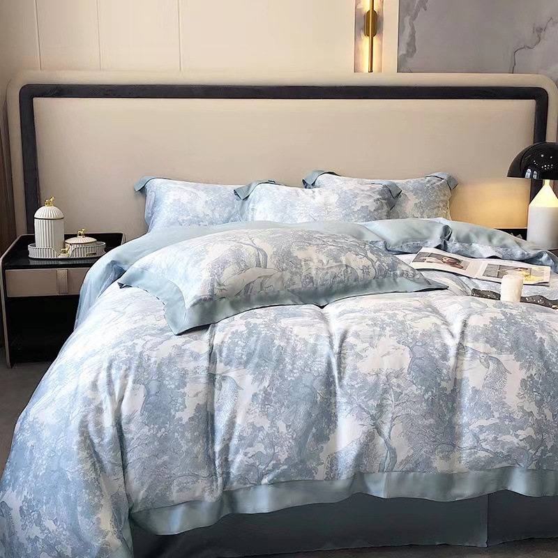Home Textile Bedding Set 100% Tencel Quilt Duvet Cover Flat Sheet Pillowcases Comforter Bed ens Queen King U.B · v4